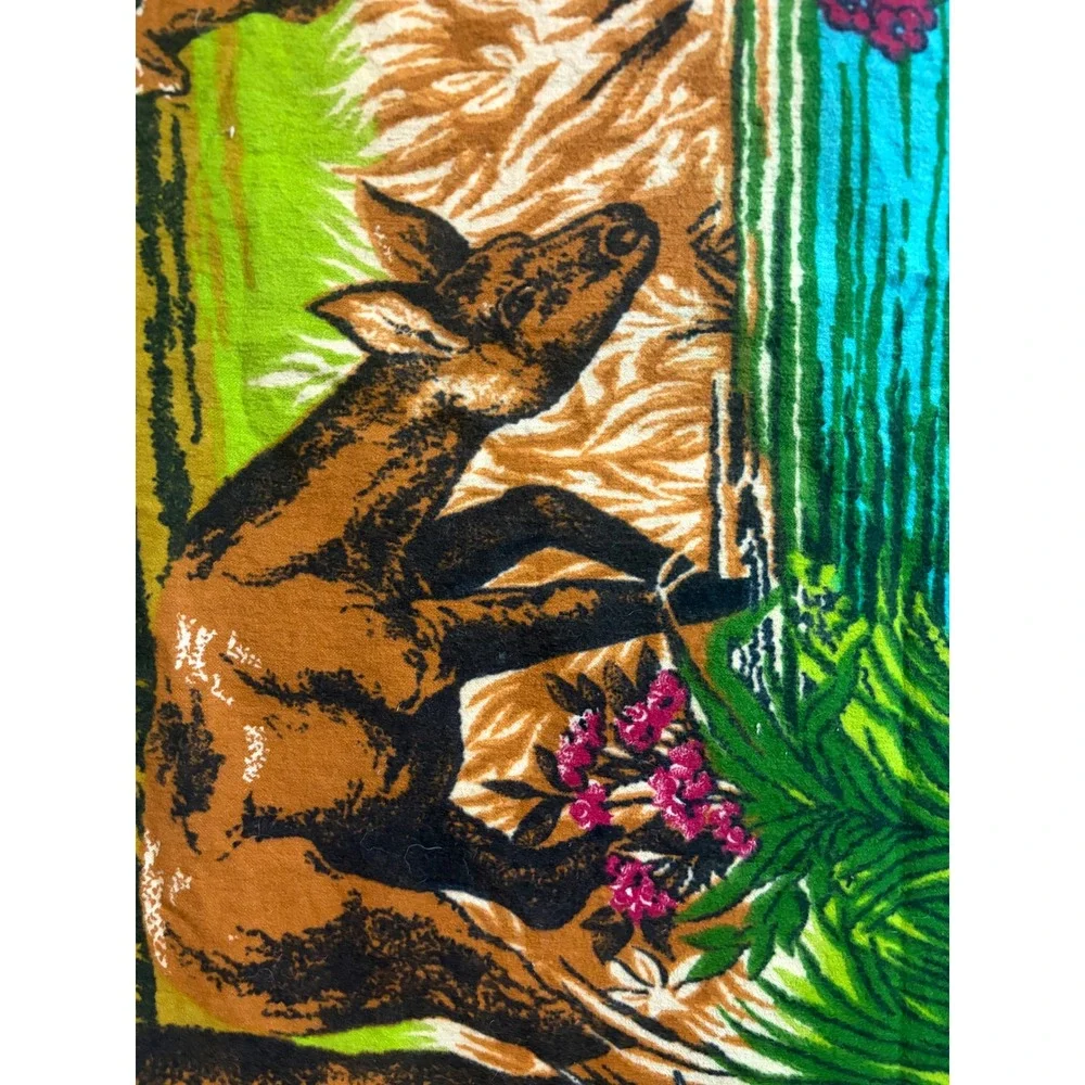 Vintage Elk Stag Mountain Landscape Wall‎ Hanging Tapestry Rustic Cabin Wildlife